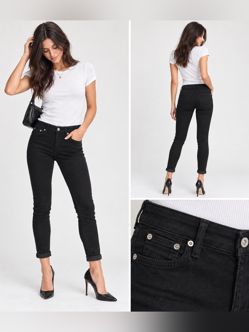 Rag & Bone Cate Mid-Rise Skinny Jeans Black Size 24 NWT